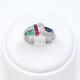 Anillo En Oro 18K Blanco Con Zafiros, Rubies, Esmeraldas Y Brilliantes Anillo En Oro 18K Blanco Con Zafiros, Rubies, Esmeraldas Y Brilliantes