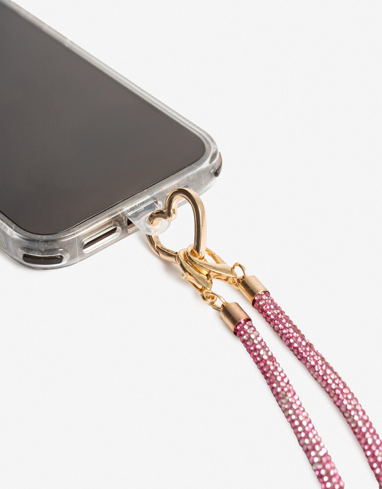 Llavero Strass Llavero Y Charm De Tira De Strass - Fucsia Claro