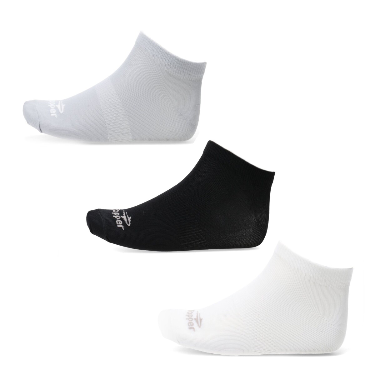 Medias de Mujer Topper x3 Performance - Blanco - Negro - Gris 