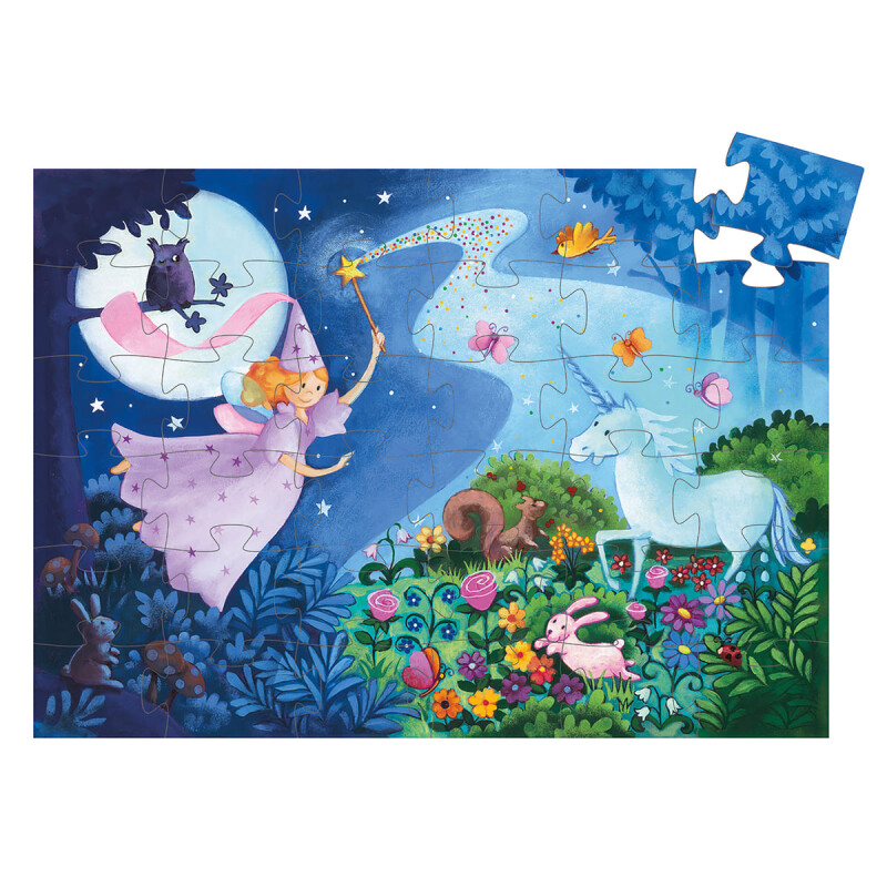 Puzzle Silueta Djeco 24 Pzas El hada y el unicornio Puzzle Silueta Djeco 24 Pzas El hada y el unicornio