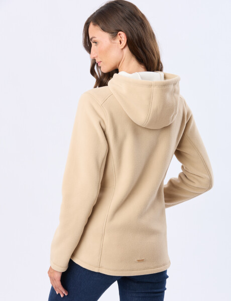 CAMPERA POLAR CON CAPUCHA Beige