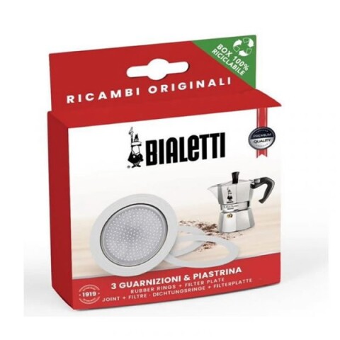 Set Filtro y 3 Juntas Cafetera Italiana Original 9 Tazas Set Filtro y 3 Juntas Cafetera Italiana Original 9 Tazas