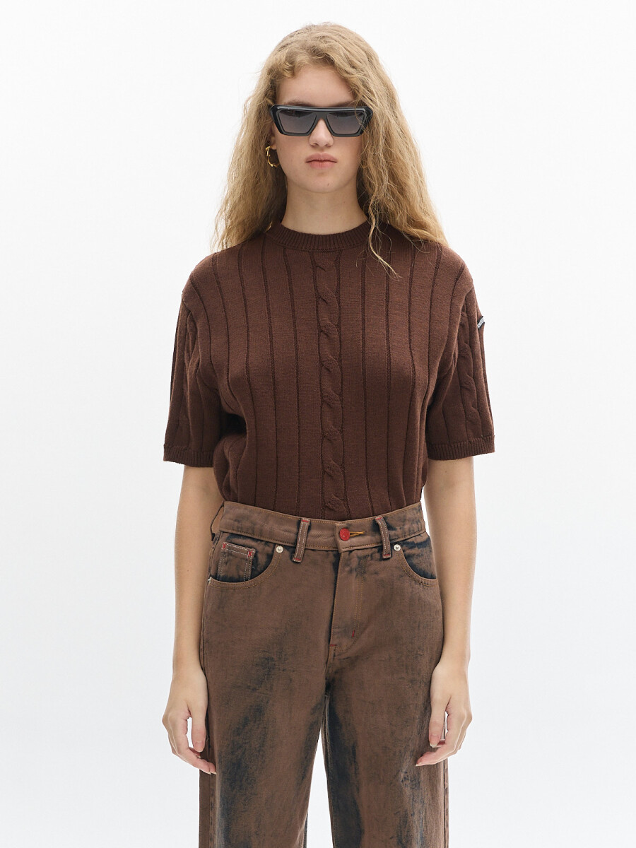 Knit T-shirt Jody - Chocolate 