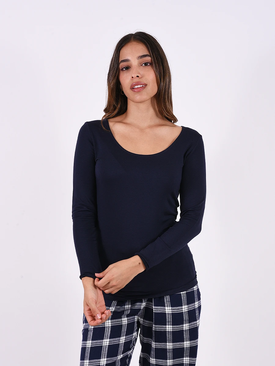 REMERA BÁSICA SOFIA - AZUL OSCURO 