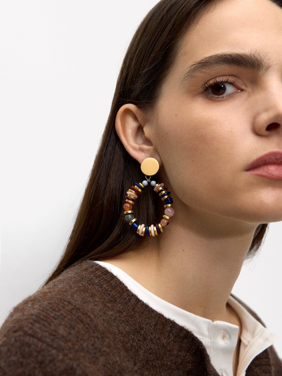 Pendientes Con Piedras multicolor