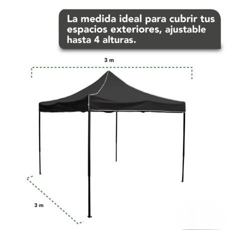 Gazebo Reforzado Toldo Carpa 3x3mt - Negro Gazebo Reforzado Toldo Carpa 3x3mt - Negro