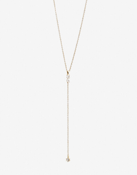 Collares Largos Strass Collar Largo En Y Con Cubic - Dorado