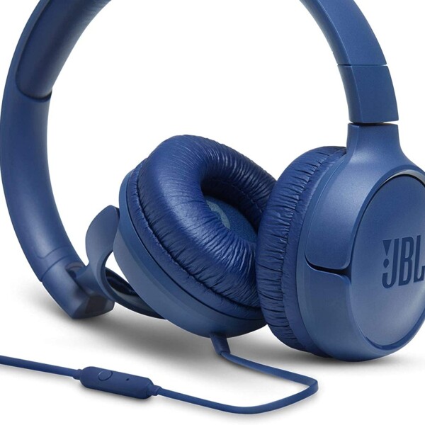 Auriculares JBL Tune 500 Pure Bass Cable Plano Jack 3.5mm Color Variante Azul