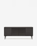 Aparador Lenon 3 puertas y 3 cajones madera maciza y chapa roble negro 200x86cm FSC Mix Crédito