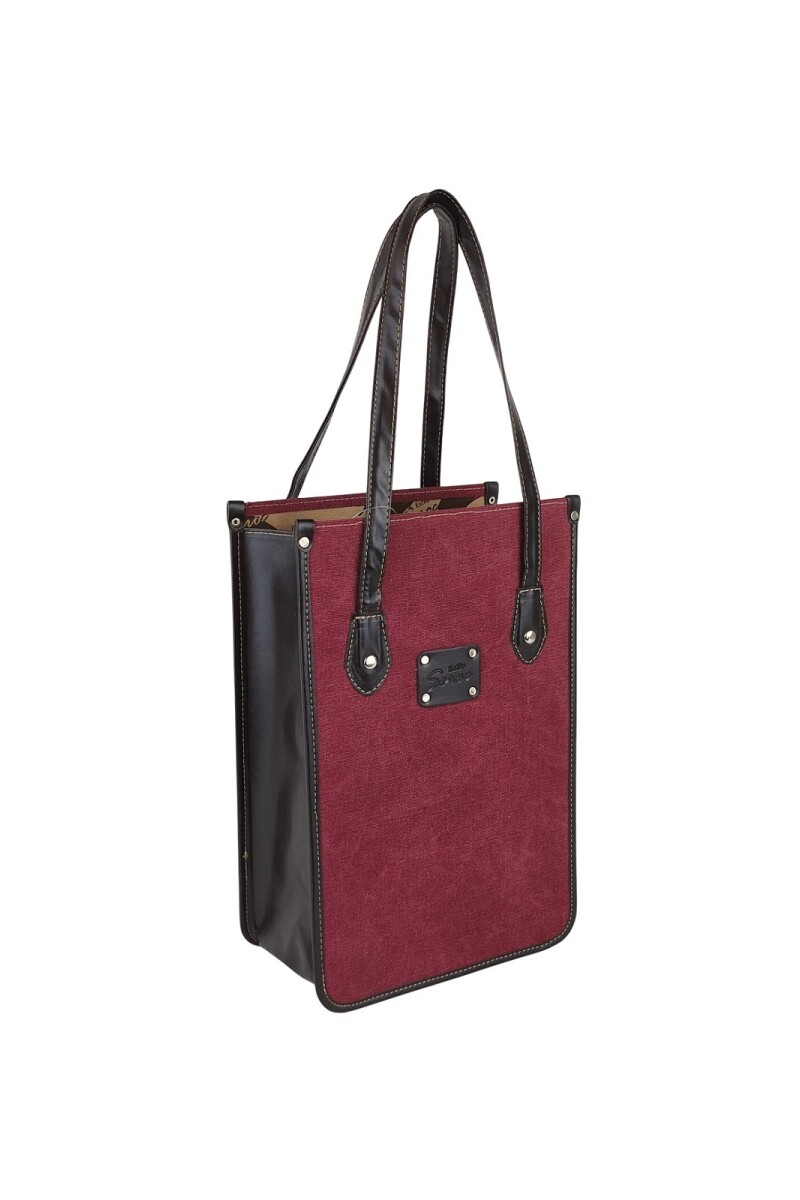 Matera tipo bolso bordó