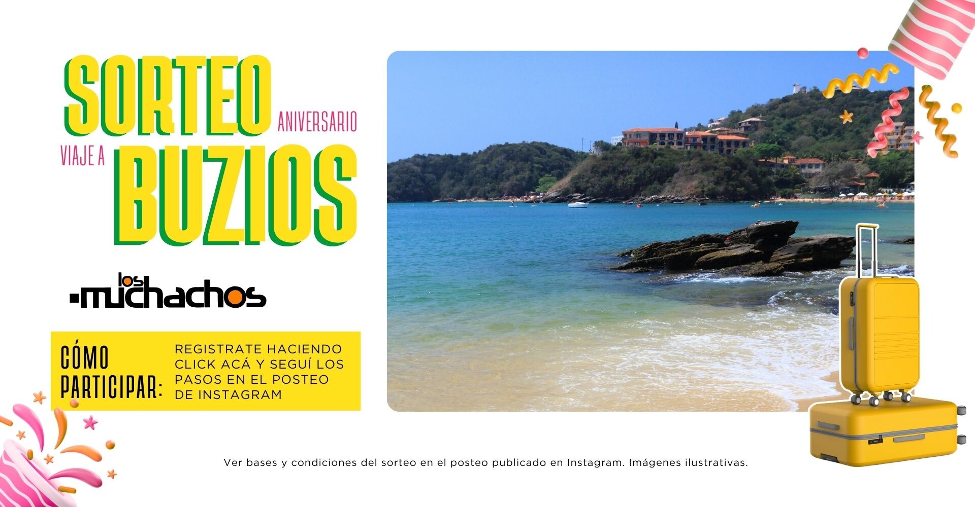 SORTEO VIAJE A BUZIOS PARA DOS PERSONAS Y DOS VALIJAS CARRY ON!