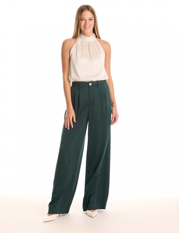 Pantalon Saten Wide VERDE