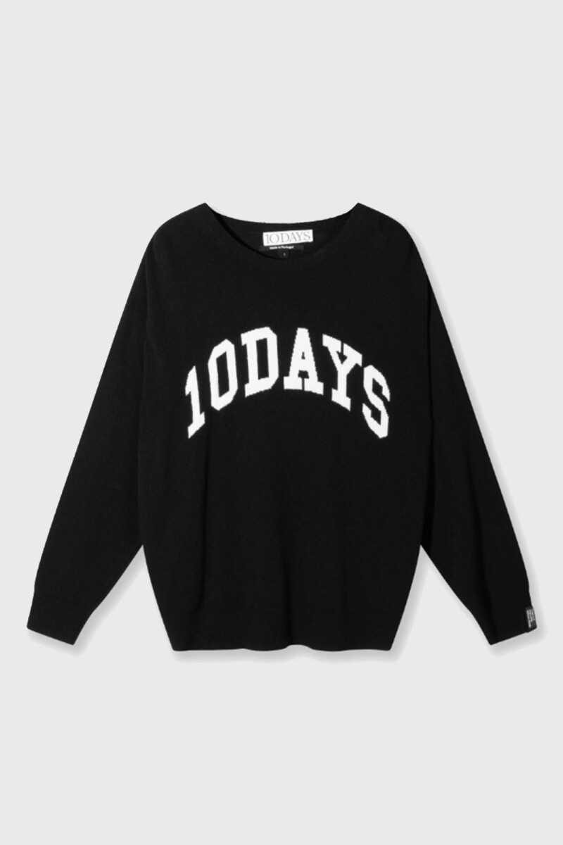 STATEMENT SWEATER KNIT Negro