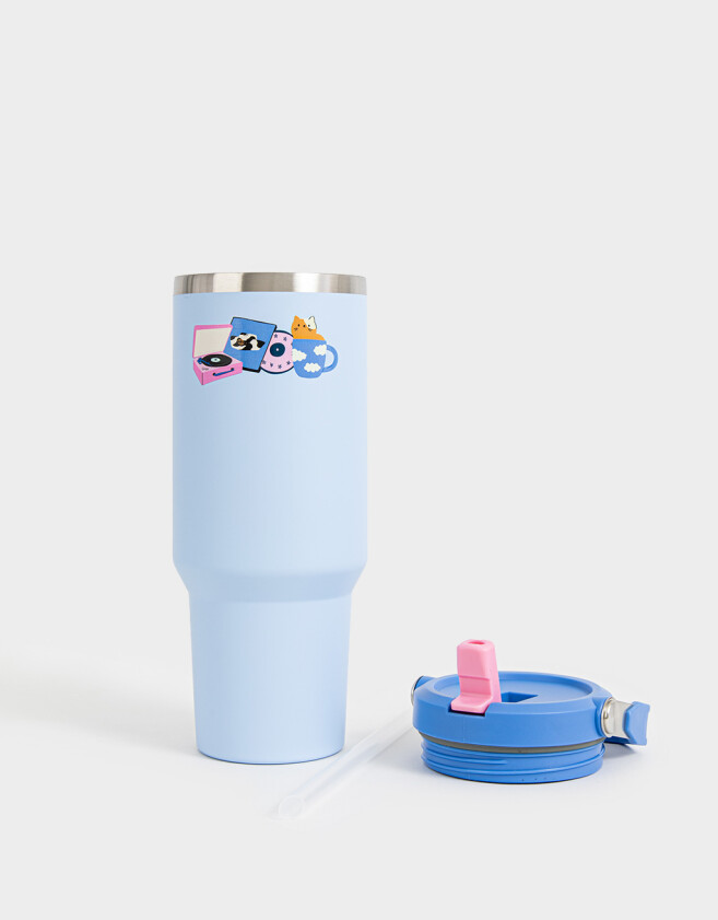 Artículos cocina Vaso Alto Término Vynil Club - Azul Celeste