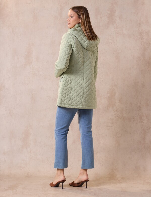 Campera Capitoneada Capucha VERDE CLARO