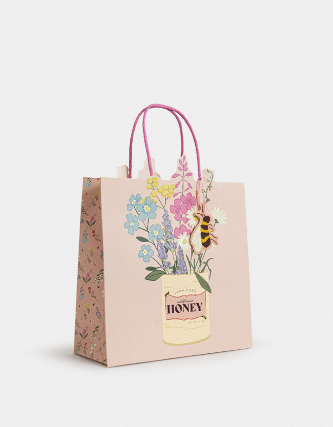 Accesorios Regalos Lúdico Bolsa De Regalo Mediana Con Borde Troquelado - Rosa Claro
