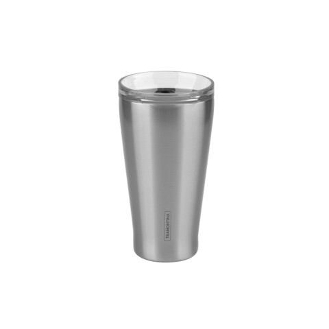 Vaso térmico plateado con tapa 550ml. "EXATA" -TRAMONTINA TF6715