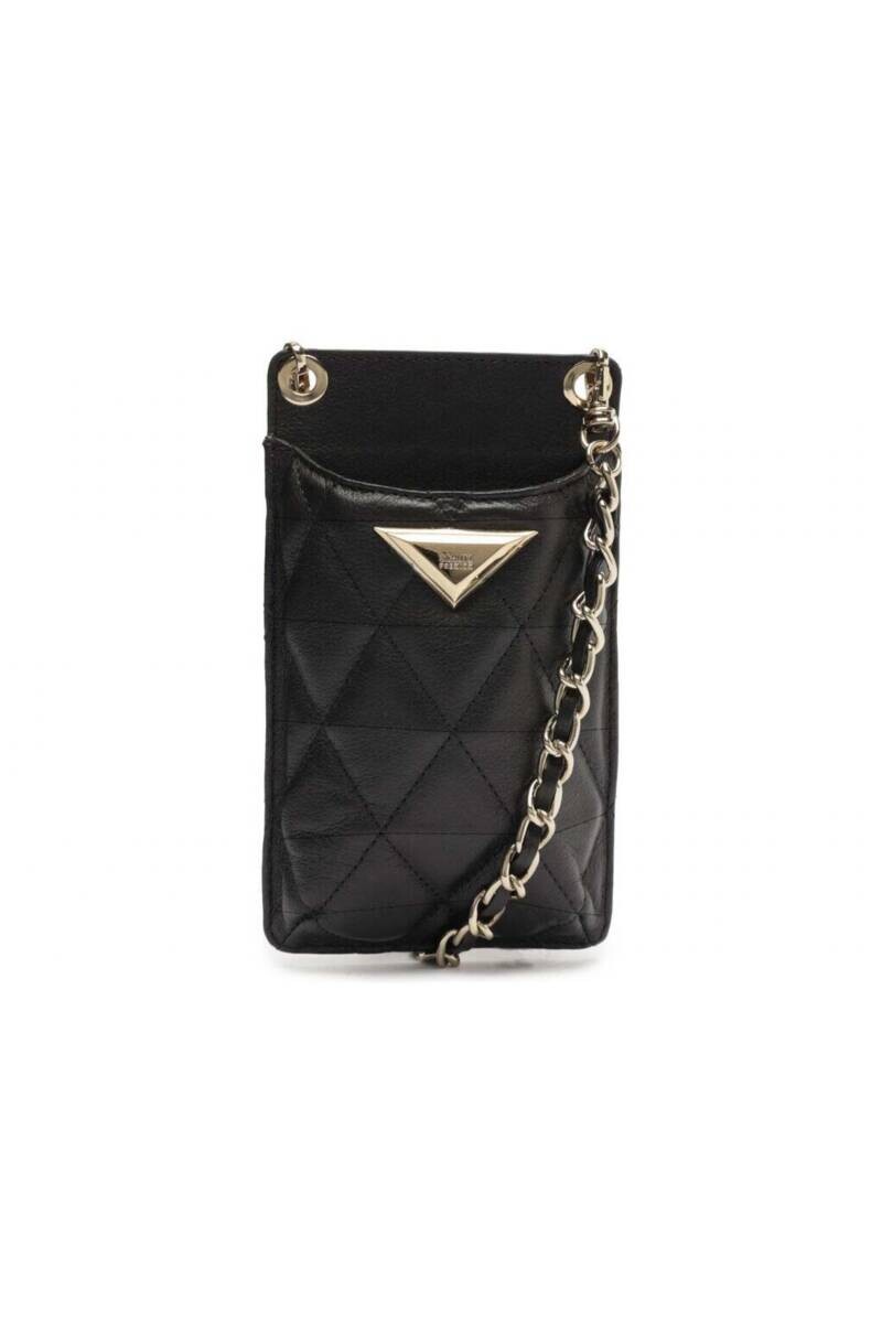 PORTA CELULAR EN CUERO NEGRO 