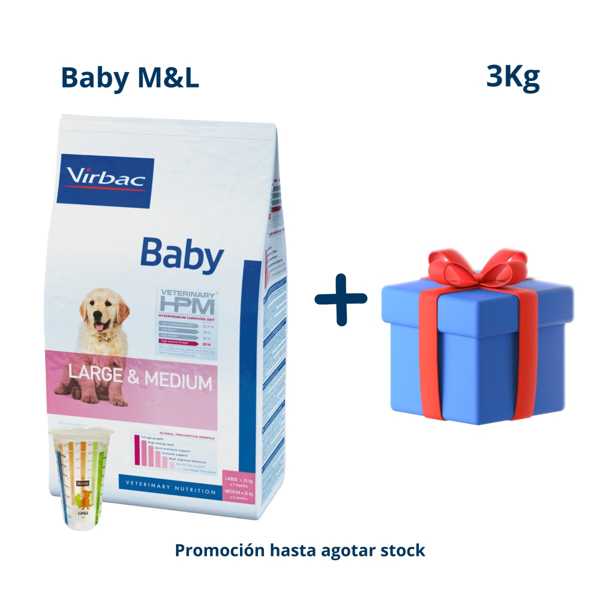 Hpm Cachorro Perro Grande & Mediano 3 Kg 