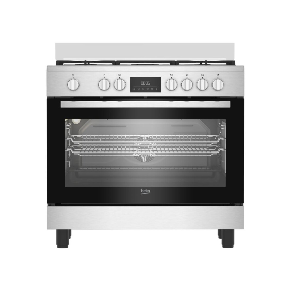 Cocina Combinada 5H Inox 111L Con Grilll 90 cm - Modelo BGM 11226 EX - Beko 