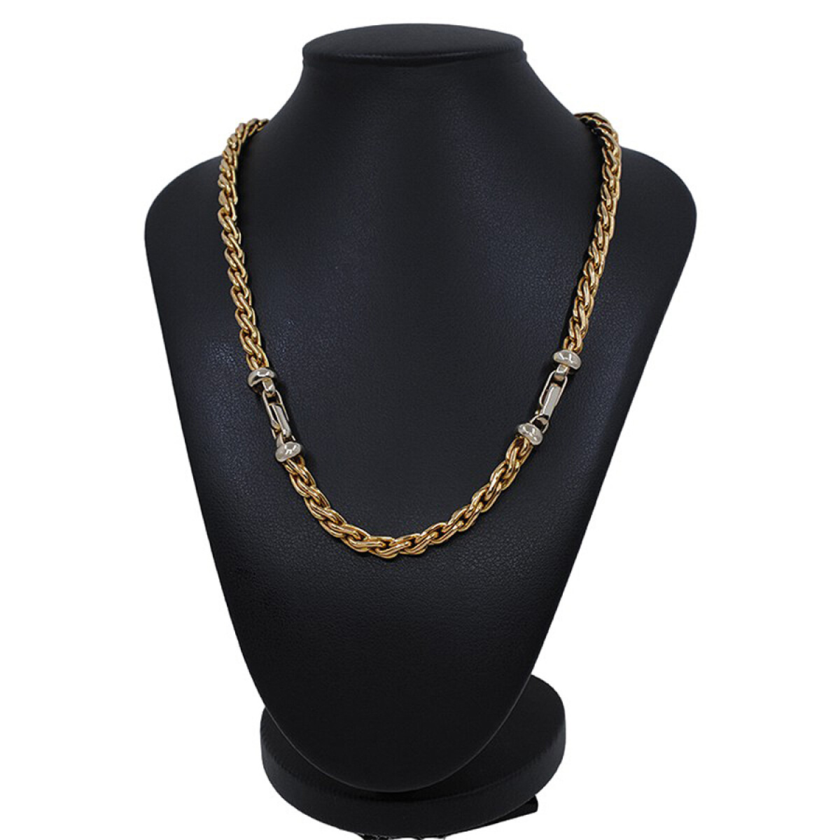 Collar En Oro 18K Combinado. Cierre Marinero 