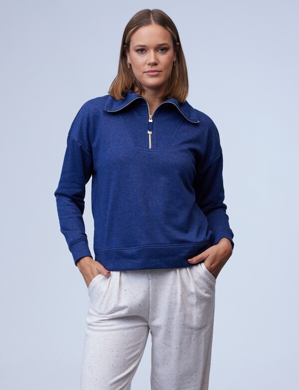 Buzo Sport Zip AZUL