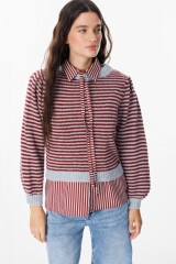 Sweater Fiber Rayas Bordeaux