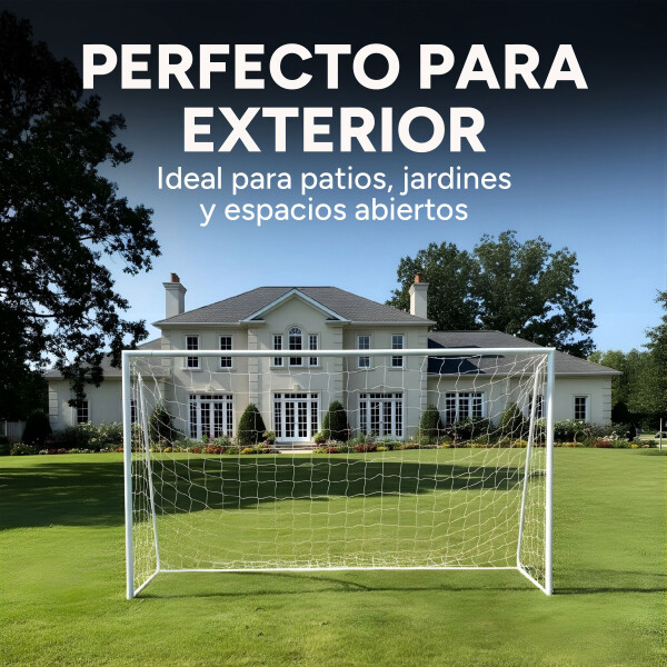 Arco de Fútbol Portería Desarmable Red Metálico 290 x 200cm Color Blanco