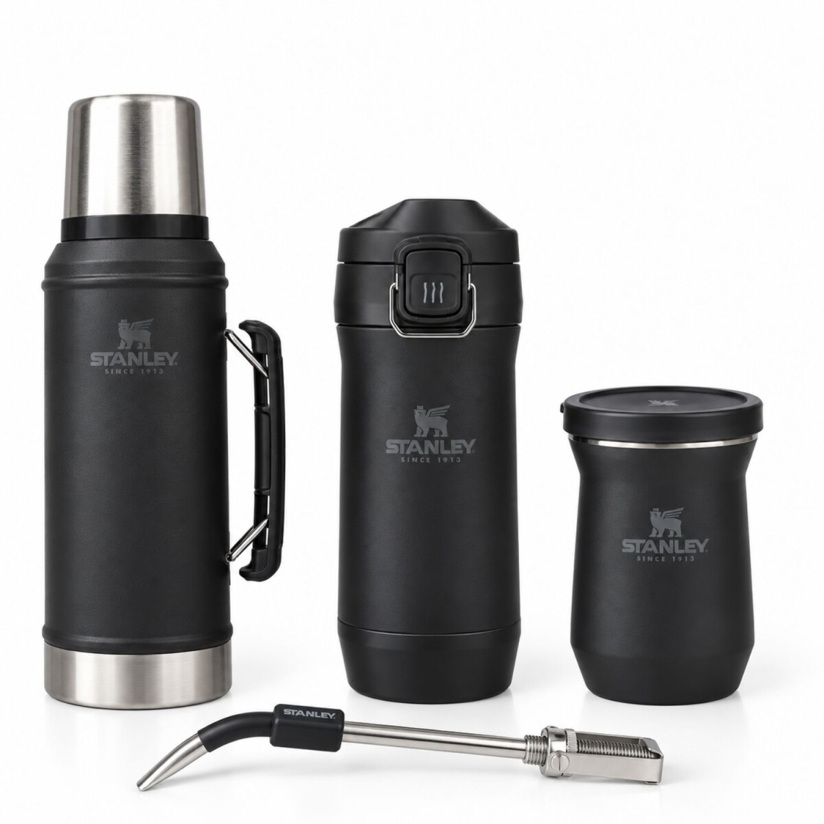 Set Stanley Super Completo termo/mate/bombilla/Yerbera - Negro 