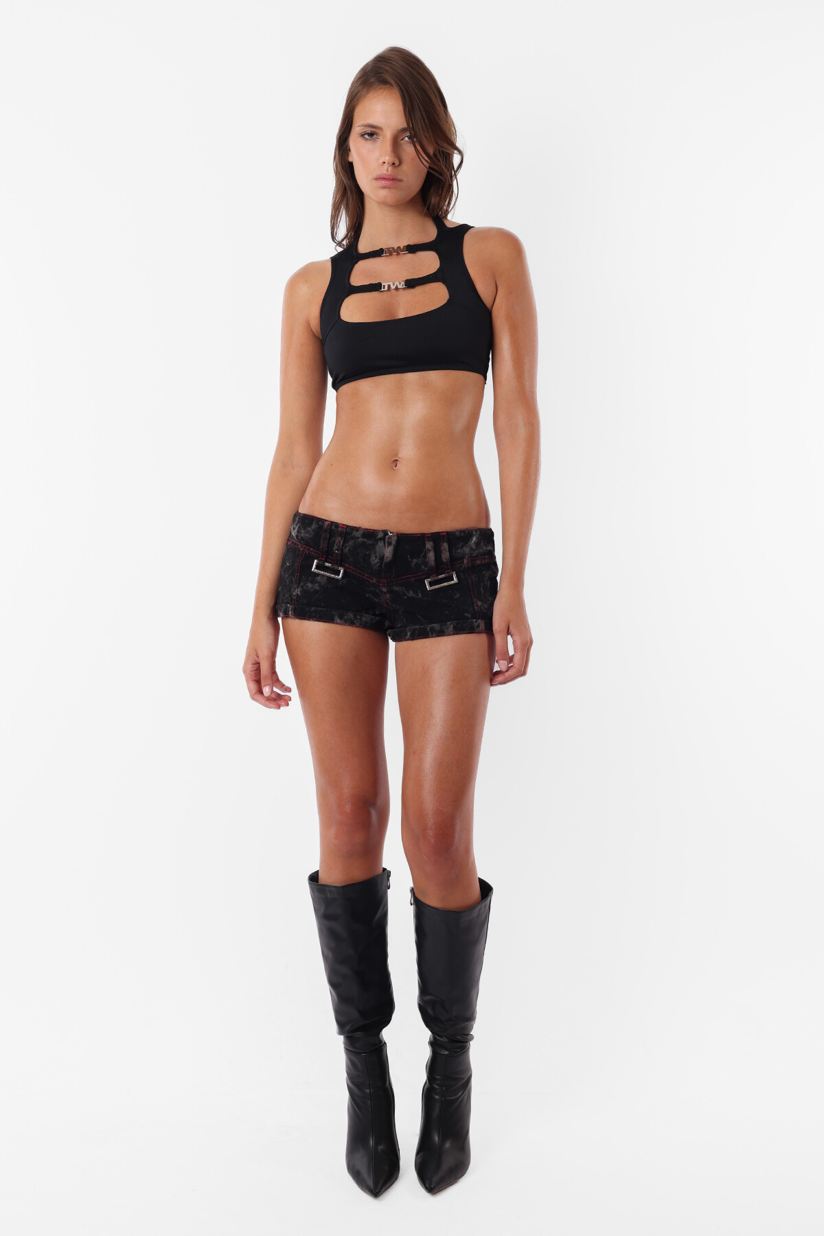 Short Stained Gris Oscuro