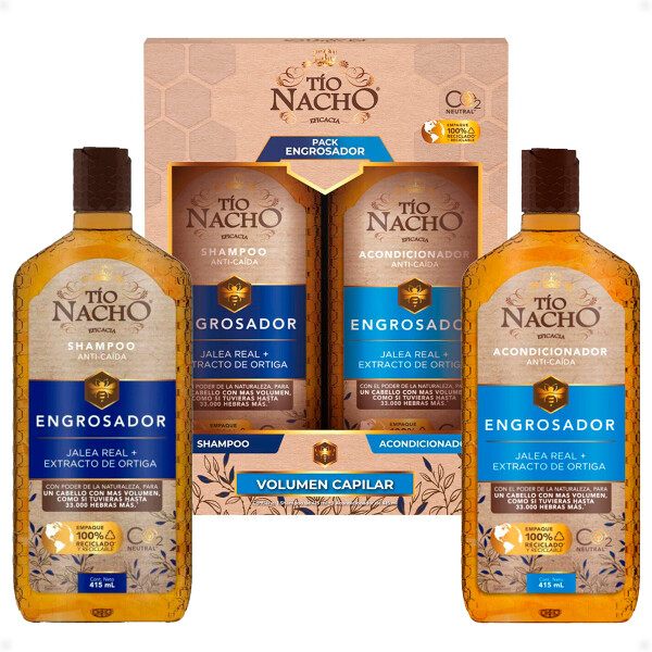 Pack Shampoo y Acondicionador Engrosador Jalea Real y Extracto de Ortiga TÃ­o Nacho de 415 ML Pack Shampoo y Acondicionador Engrosador Jalea Real y Extracto de Ortiga TÃ­o Nacho de 415 ML
