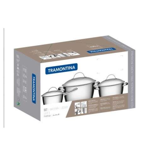 Olla Tramontina Inoxidable Allegra 4 Piezas 65650/316 Olla Tramontina Inoxidable Allegra 4 Piezas 65650/316