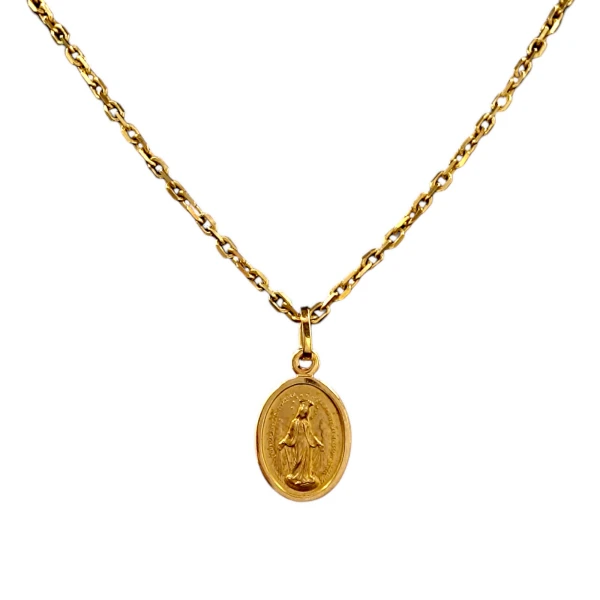 Dije Virgen Milagrosa-Oro bajo-Sin piedra-CP8516 sinpiedra