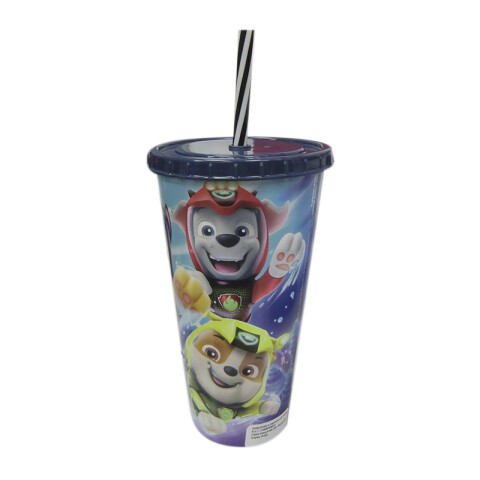 Vaso Plástico con Pajita Paw Patrol 700ml CHASE