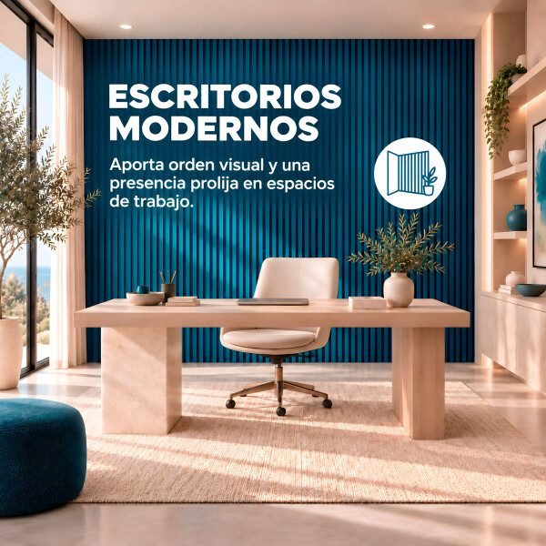 Pack x20 Wpc Simil Madera Wall Panel Lambrin 2.90x16.7 Azul 1