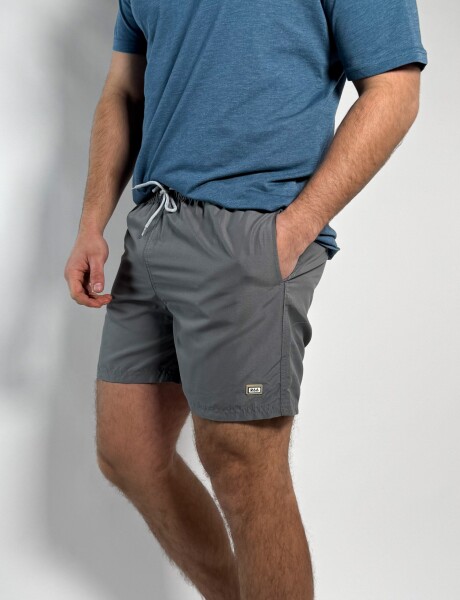 Short de baño liso Salvo Gris