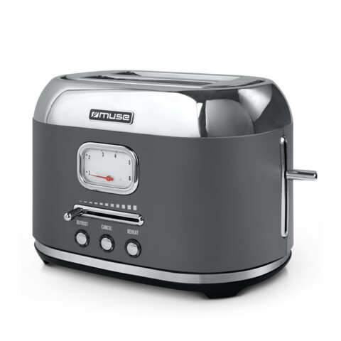 Tostadora Vintage Muse Ms120ag Auto Stop 2 Panes NEGRO