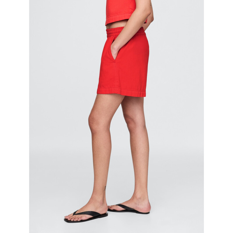 DENIM EASY PULL ON SHORT GMT DYE COLOR TOMATO SAUCE