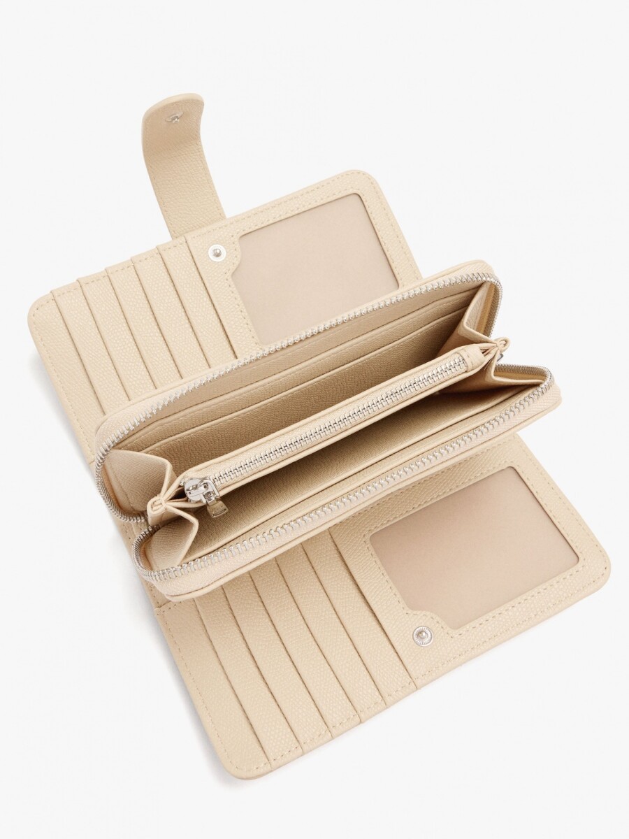 Cartera Con Textura L beige