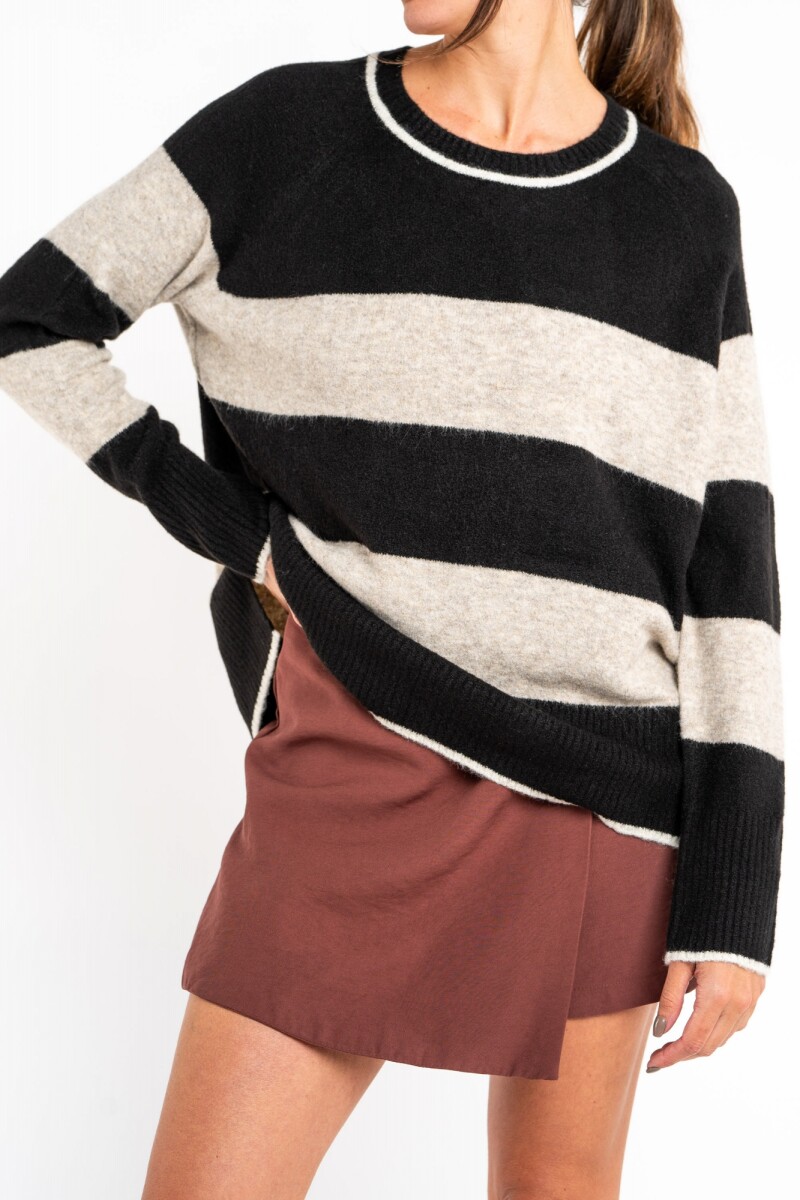 Sweater Rayado Negro