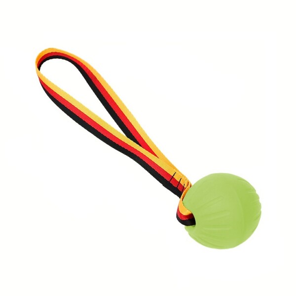 Juguete Pelota Con Cinta Morder Arañar Para Perros Gatos Variante Color Verde Fluor