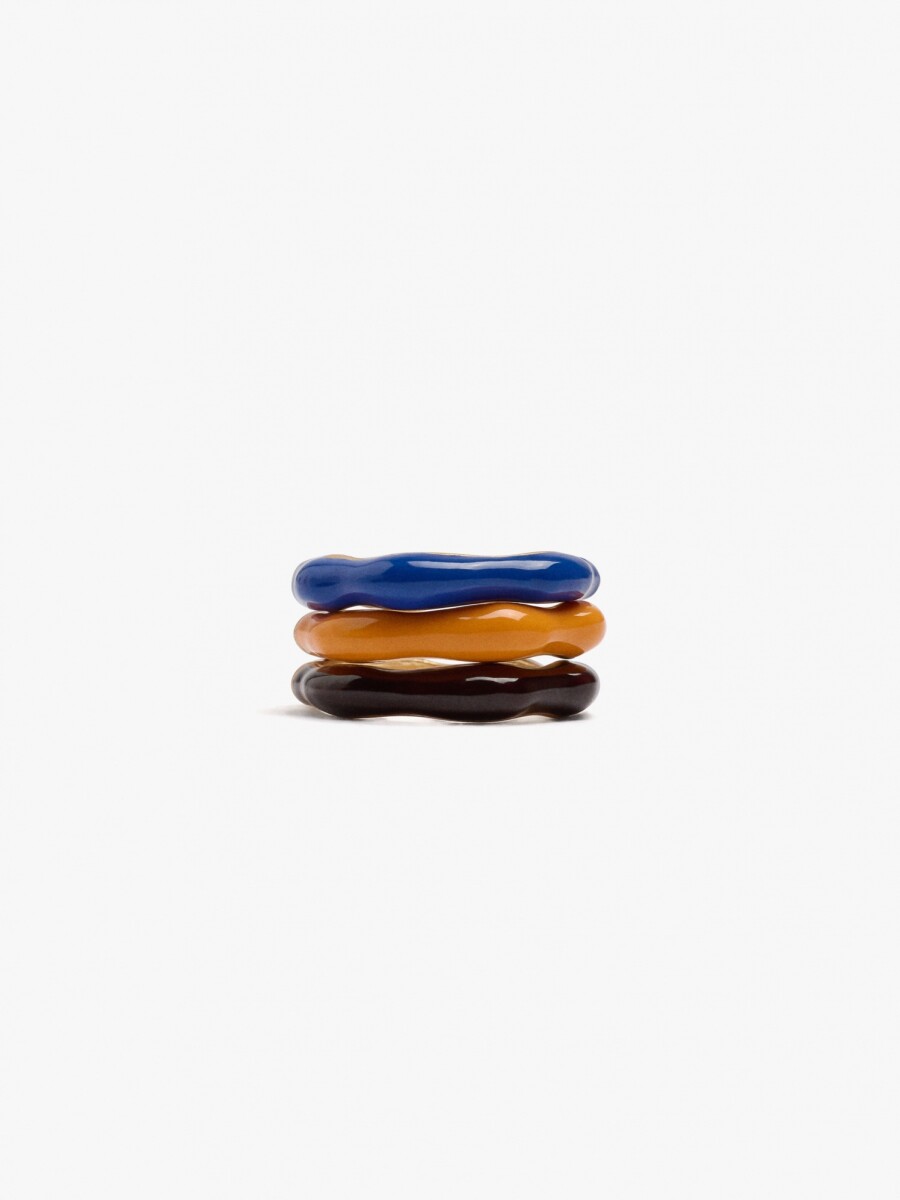 Set De Anillos Con Esmalte multicolor