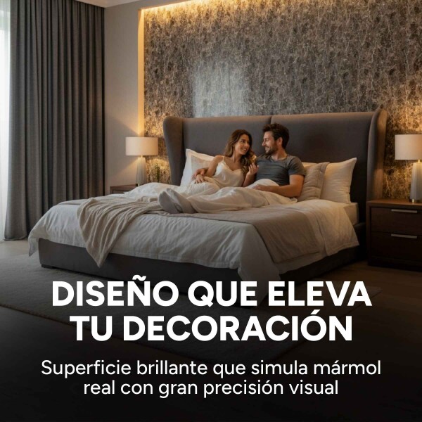 Pack x10 Placa PVC Símil Mármol 2,44x1,22m 3mm Resistente Mármol Gris