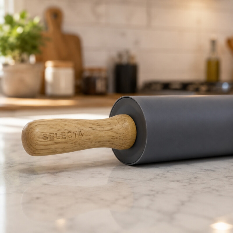 Palote 38 cms madera y silicona GRIS