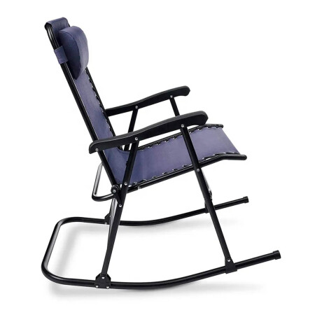 Silla Reposera Mecedora Plegable Con Almohadilla Azul