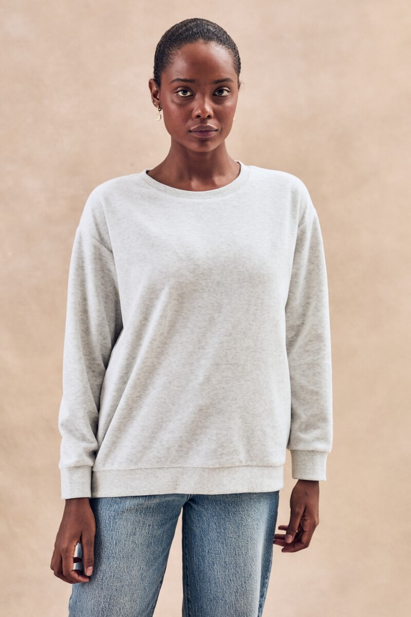 Sweater Algodón Velour - Gris Melange 