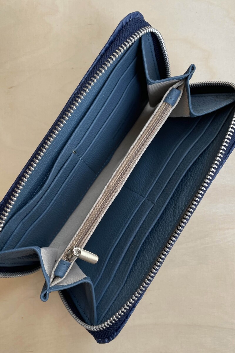 Billetera Roma Crocco Azul