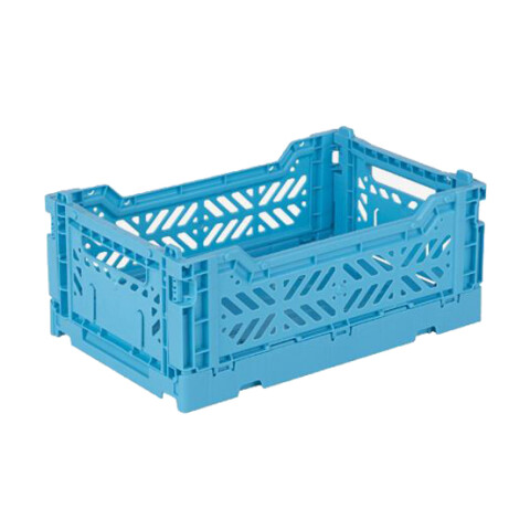 Caja organizadora plegable y apilable Mediana Turquesa