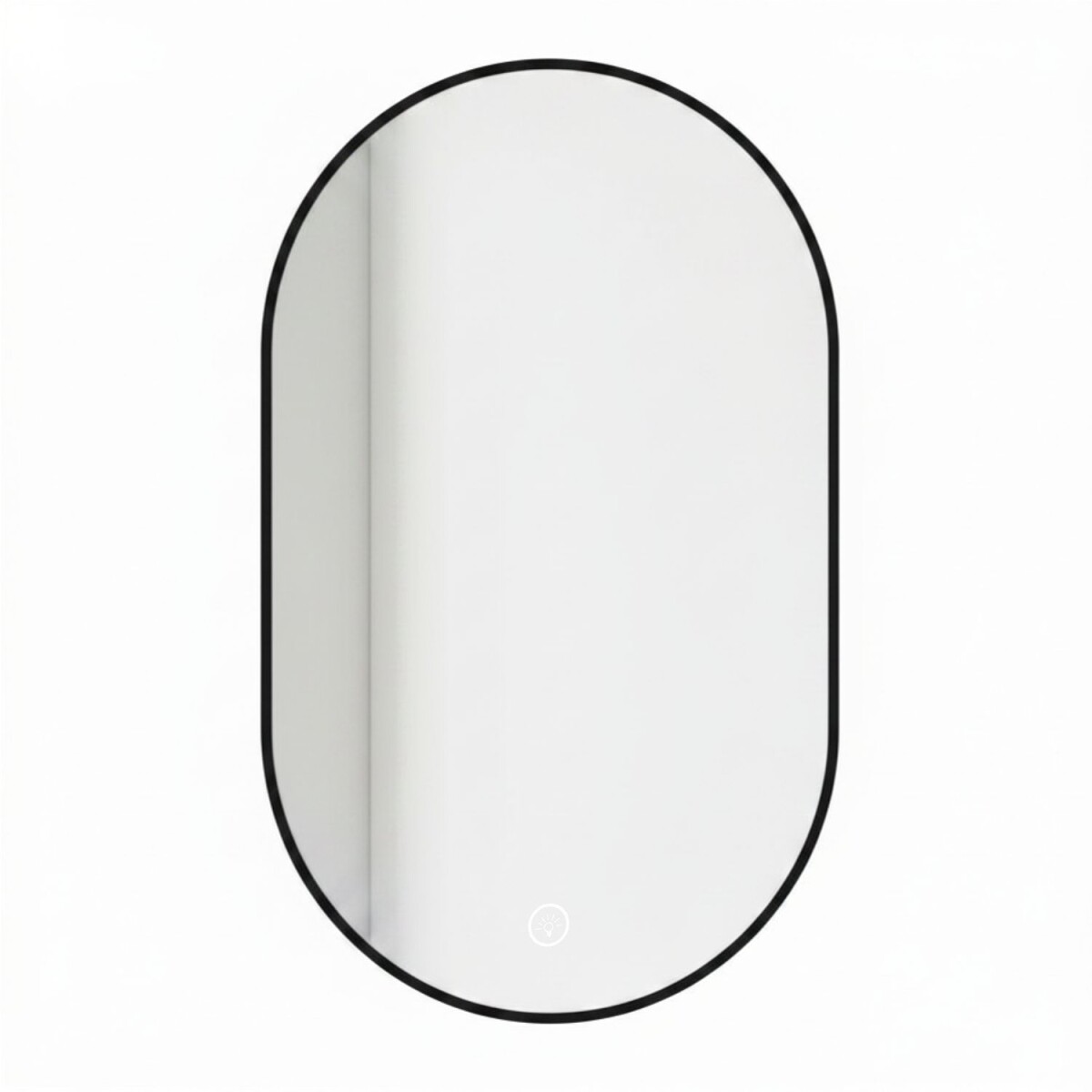 Espejo Vertical Lumax Moddy Marco Ovalado y Luz Led 50x70cm - Negro 