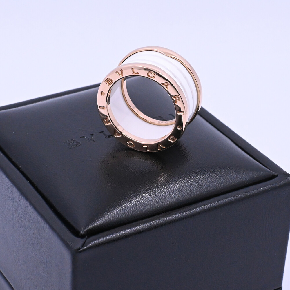 Bulgari Bzero 1 anillo oro 18k rosa y cerámica blanca con estuche original. Bulgari Bzero 1 anillo oro 18k rosa y cerámica blanca con estuche original.